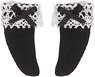 Picco P Lace & Ribbon Short Socks (Black x Black) (Fashion Doll)