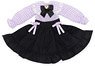 Picco P Heart Ribbon Docking Dress (Purple Gingham x Black) (Fashion Doll)