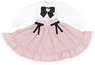 Picco P Heart Ribbon Docking Dress (White x Pink) (Fashion Doll)