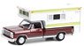 1981 Dodge Ram D-250 Royal with Large Camper - Medium Crimson Red and Pearl White (ミニカー)