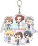 Big Acrylic Key Ring [Attack on Titan] 17 Florist Ver. Eren & Mikasa & Armin & Jean & Conny & Sasha (Mini Chara) (Anime Toy)