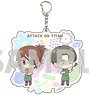 Big Acrylic Key Ring [Attack on Titan] 18 Florist Ver. Levi & Hange (Mini Chara) (Anime Toy)