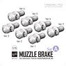 Muzzle Brake for German 75mm KwK/PaK/StuK 40 Set.A (7 Versions /7 PCS) (Plastic model)