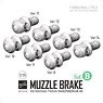 Muzzle Brake for German 75mm KwK/PaK/StuK 40 Set.B (7 Versions /7 PCS) (Plastic model)