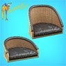 British Wicker Seat Full Back - Short and Tall With Small Leather Pad (Plastic model)