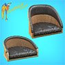 British Wicker Seat Full Back - Short With Small Leather Pad and Tall With Big Leather Pad (Plastic model)
