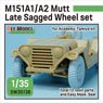 US M151A1/A2 Mutt Sagged Wheel Set 10 Hole Wheel (Included Front Suspension Parts) (for Tamiya/Academy) (Plastic model)