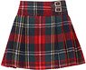 PNXS Side Belt Pleated Mini Skirt (Red Check) (Fashion Doll)