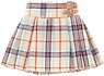 PNXS Side Belt Pleated Mini Skirt (Beige Check) (Fashion Doll)