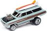 1964 Ford Country Squire Zingers Light Blue / Wood / Surfboard (Diecast Car)