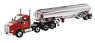 Kenworth T880S Daycab Tandem & Pusher Axle Heil Fleet Duty 9300/DT-C4 Oil Trailer Red Cab + Chrome Tanker (Diecast Car)