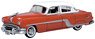(HO) Coral Red/Winter White Pontiac Chieftain 4 Door 1954 (Model Train)