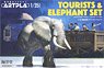 Artpla Tourists and African Elephant Set (Plastic model)
