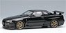 Nissan Skyline GT-R (BNR34) V-spec II Nur 2002 (TE37 Wheel) Black Pearl (Diecast Car)