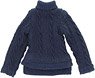 Azocan Side Slit Turtleneck Sweater (Navy) (Fashion Doll)