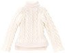 Azocan Side Slit Turtleneck Sweater (White) (Fashion Doll)