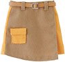 PNS Azocan Switching Miniskirt (Brown x Yellow) (Fashion Doll)