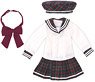PNXS Gymnasium Sailor One-piece Set III (Navy x Red Check) (Fashion Doll)