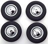 Fiat 500F Tire Set with rims silver (ミニカー)