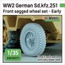 WWII German Sd.kfz.251 Half-Track Front Sagged Wheel Set - Early (for 1/35 Sd.kfz.251 kit) (Plastic model)
