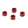 Aluminum Friction Mount Collar (3.0mm / Red / 4 Pieces) (RC Model)