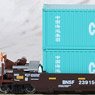 Gunderson MAXI-I Double Stack Car BNSF Swoosh Logo #239156 China Shipping Containers 5 Unit Set (5-Car Set) (Model Train)