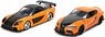 Han`s Mazda RX7/Toyota Supra (Orange/Black) 2-Car Set (Diecast Car)