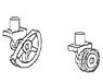 1/80(HO) JNR Oldtimer Electric Car Hand Brake & Pulley Set Vol.1 (4 Pieces) (Model Train)