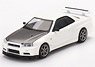 Nissan Skyline GT-R R34 V-spec II White (RHD) (Diecast Car)