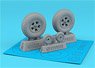 Supermarine Spitfire Wheels w/ Weighted Tyres of Diamond Pattern & 5-Spoke Hubs (Plastic model)