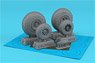 B-24 Liberator / PB4Y Privateer Wheels w/ Weighted Tyres Type `a` (GY), 2 Types Nose Wheels, 3D-Printed Mudguard & PE Hubcaps (Plastic model)