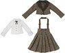 Komorebimori no Oyofukuyasan [PNS Omekashi Suspender Pleated Skirt] Set (Brown Check x Navy Blue) (Fashion Doll)