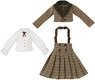 Komorebimori no Oyofukuyasan [PNS Omekashi Suspender Pleated Skirt] Set (Beige Check x Brown) (Fashion Doll)