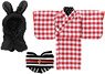SugaryCouture [1/12 Pico P Yukiusagi-Chan Kimono Set - by Red Camera -] (Black Rabbit x Red Gingham) (Fashion Doll)