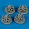 B-24D Liberator Engines (4 Pieces) (for Hasegawa) (Plastic model)