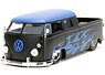 1963 VW Bus Pickup Black / Blue Flames (Diecast Car)