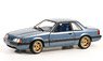 Detroit Speed, Inc. 1989 Ford Mustang 5.0 LX - Medium Shadow Blue with Custom 7-Spoke Wheels (Diecast Car)