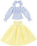 AZO2 Off Shoulder Blouse & Corset Skirt Set (Light Blue x Yellow) (Fashion Doll)