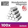 Neodymium Magnets 2x1mm - 100 Units (N52) (Material)