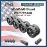 WWII アメリカ M3/M5スチュアート/M8 HMC 摩耗したオープンスポーク型転輪セット(1両分) (プラモデル)