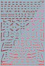 1/144 GM Line Decal No.4 [with Caution] #2 Red & Neon Red (Material)