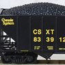 108 00 441 (N) 100-Ton 3-Bay Open Hopper, Rib Sides, w/Coal Load CSX/EX-CHESSIE(R) RD# CSXT 833912 (Model Train)
