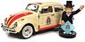 1963 VW Beetle Yellow `Free Parking` w/Mr.Monopoly Figure (Diecast Car)