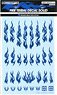 Fire Tribal Decal Solid Metallic Blue (1 Sheet) (Material)