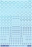 FREEスケール GM ラインデカール No.9「サークル & ワンポイント ＃1 」 【プリズムブルー＆ネオンブルー】 (素材)