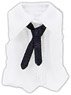 Boyish Girl Sleeveless Y Shirt & Tie Set (White x Black) (Fashion Doll)