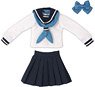 PNS Long Sleeve Classical Sailor Uniform Scarf & Ribbon Set (Navy x White) (Fashion Doll)