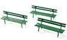 211065 (N) Park Bench A (Green) (3 Pieces) (Model Train)