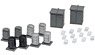 Pre-colored Cubicle, Relay Box, ATS Track Antenna Beacon (Silver, Black) (Unassembled Kit) (Model Train)