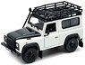 Land Rover Defender w/Roofrack (White / Black) (Diecast Car)
